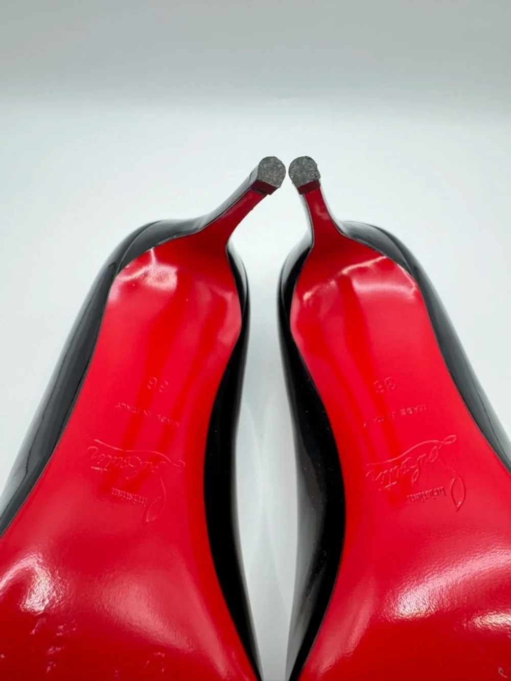 Christian Louboutin Kate 85 Black Patent Pump Heel Size 36 EU 6 US w Box - Picture 7 of 9